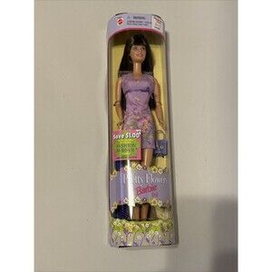 1999 Mattel Barbie Pretty Flowers Brunette Barbie Doll New in Box #24654